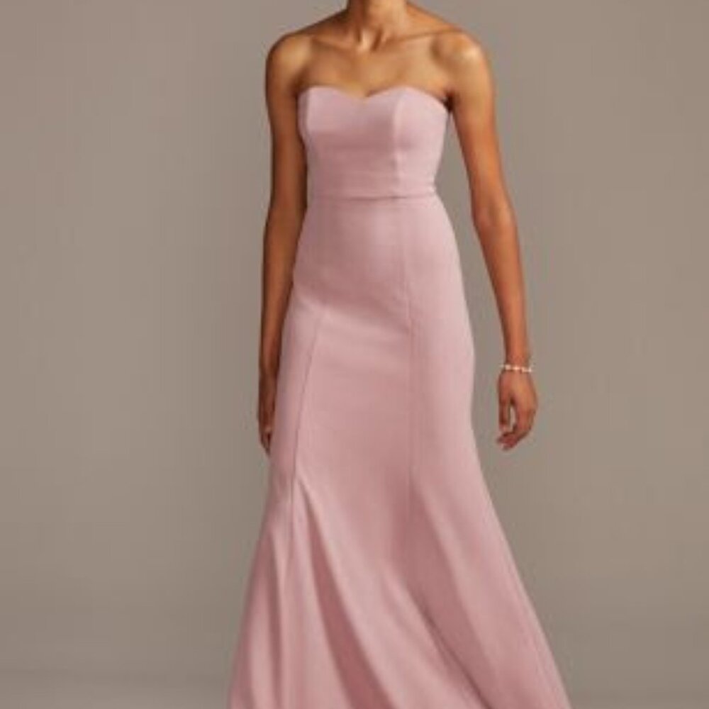 Sweetheart Strapless Stretch Crepe Dress - Dusty Rose